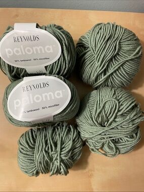 Reynolds Paloma Yarn bundle - Sage Green 2 whole skeins plus 3 partial